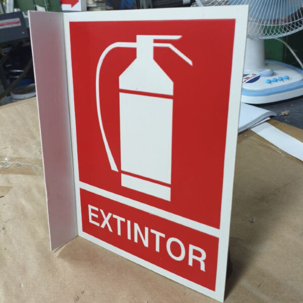 cartel extintor doble faz 20 x 30 cm - Imagen 3