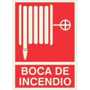 Cartel fotoluminiscente boca de incendio 21 x 29,5