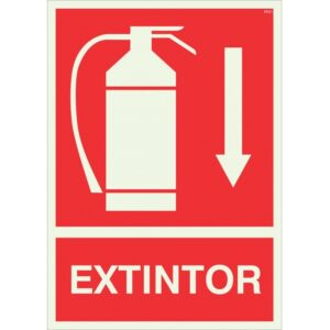 Cartel fotoluminiscente de extintor 21 x 29,5cm