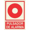 Cartel fotoluminiscente pulsador de alarma 17 x 23,8 cm