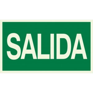 Cartel fotoluminiscente Salida 17 x 29,5 cm