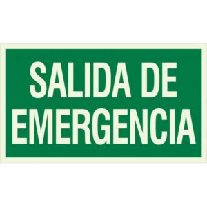 Cartel fotoluminiscente Salida de emergencia 17 x 29,5 cm