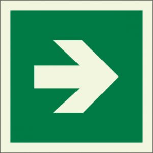 Cartel flecha fotoluminiscente 10,5 x 10,5